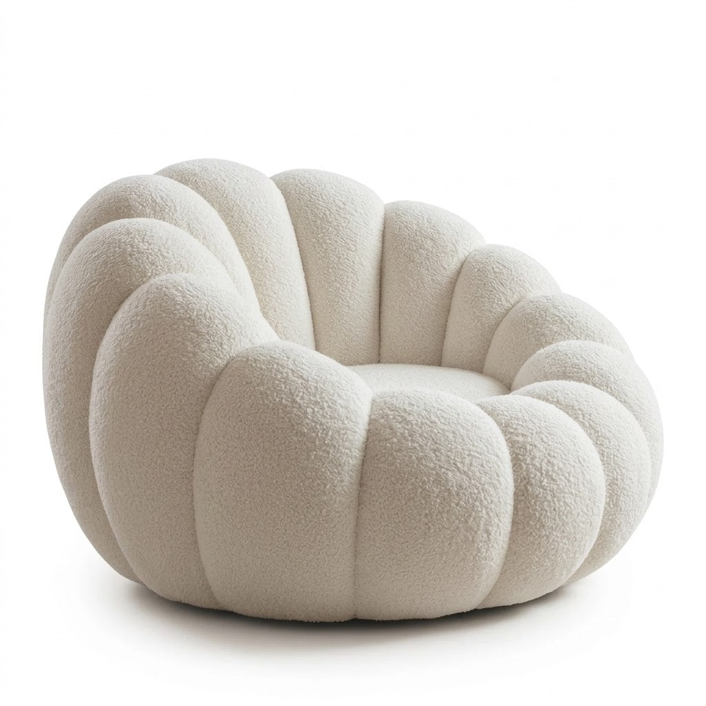 Fauteuil Bubble blanc aux formes arrondies