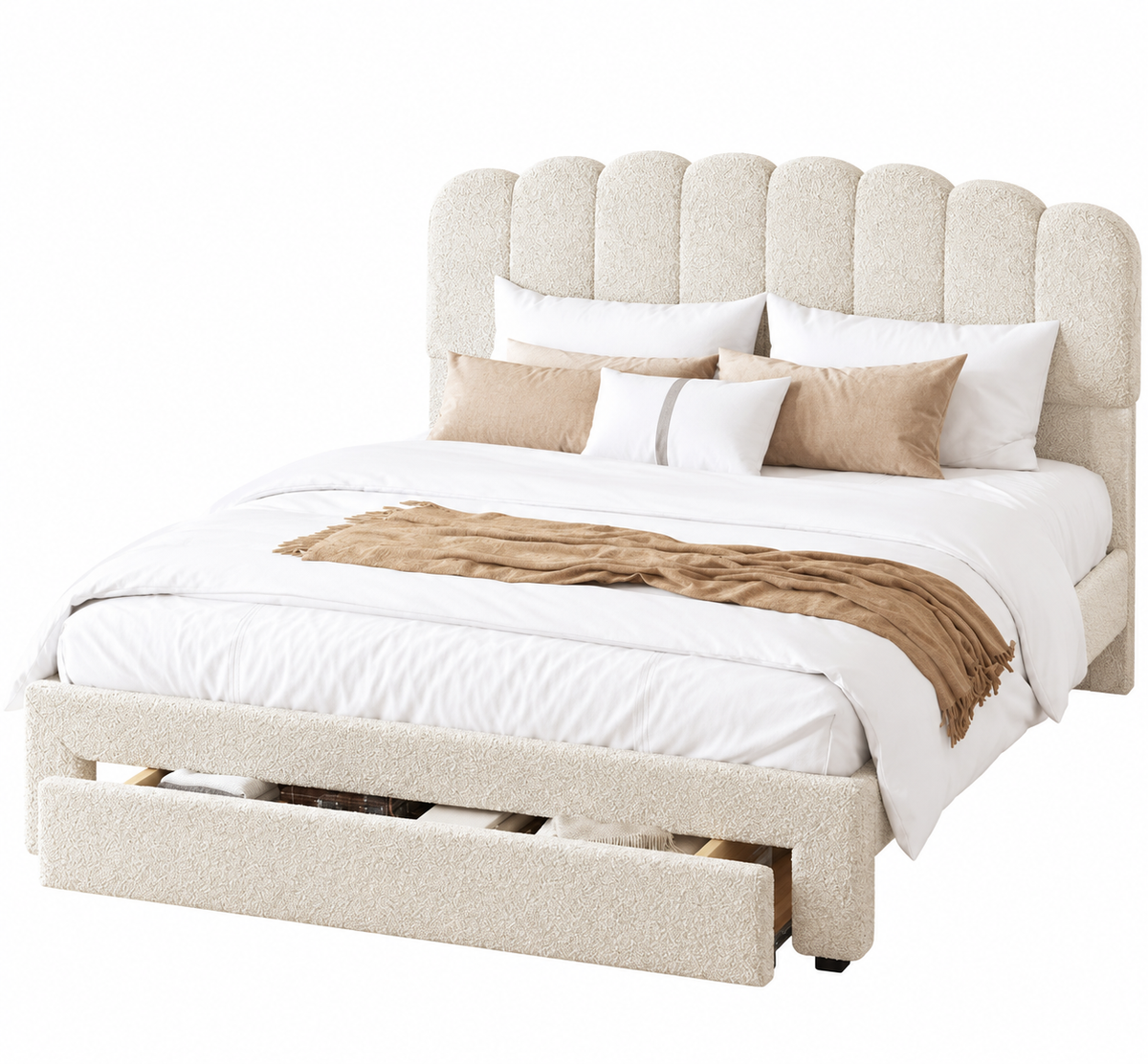Lit Nuage Bouclette aux formes arrondies dans une chambre cocooning