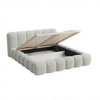 Lit Coffre Bubble Bouclette Blanc